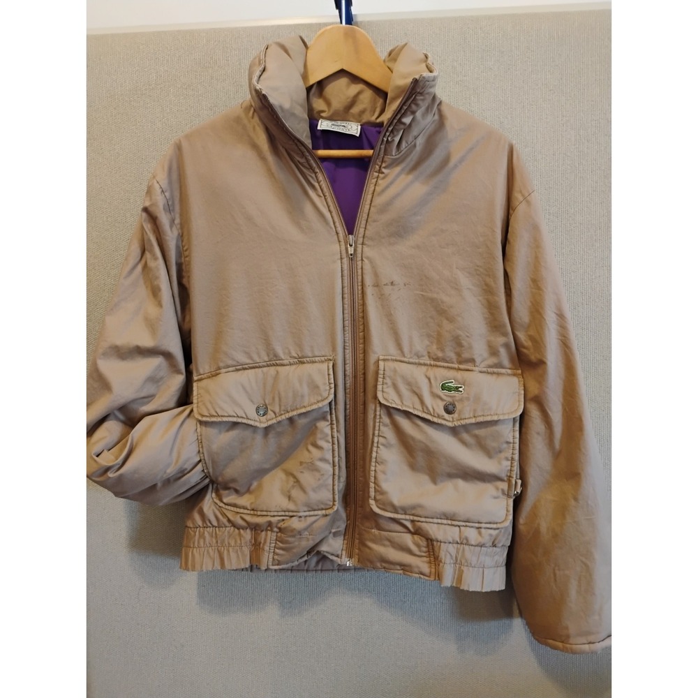 Vintage Izod LaCoste Down Puffer Jacket Size Medium Stains